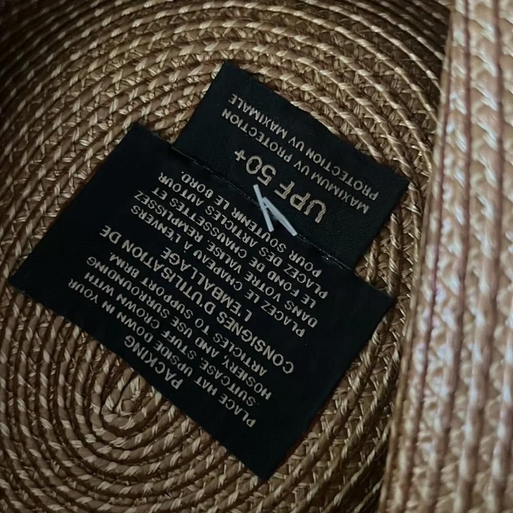 Eric Javits Wide-Brim Straw Sun Hat with Black Trim - Picture 9 of 10